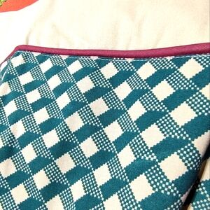 Vintage NWOT 6 PC set Coming Home Lands' End Forest Taupe grid double duvet set